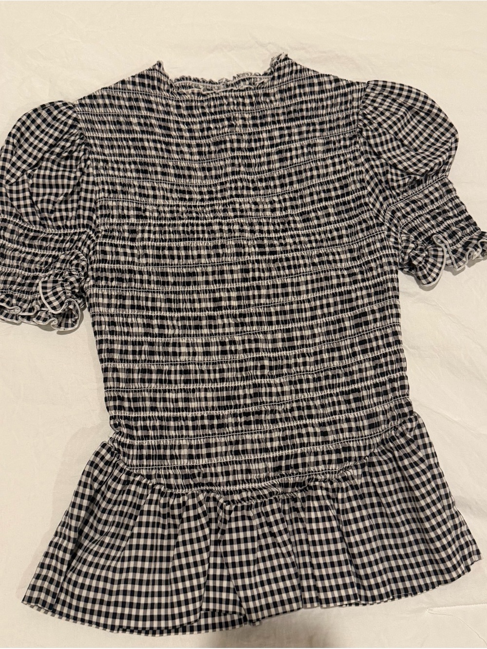 Reformation Aggie Gingham Check Peplum Top